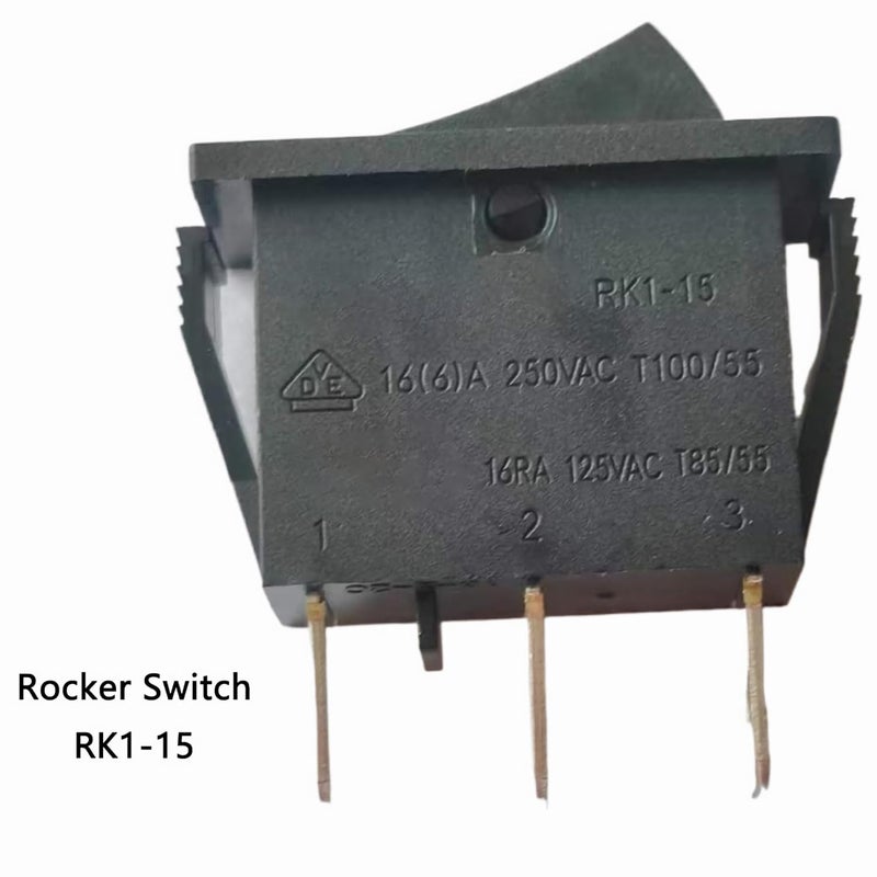 AMUSCHAT مفتاح راكر Rk1-15، 16A 250VAC T100/55، 125VAC، 3 دبابيس 2 وضعيات، مفتاح إبهام تشغيل-إيقاف، مفتاح طاقة، أسود، 2 قطعة - Image 4